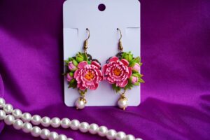 Peony Flower Earrings